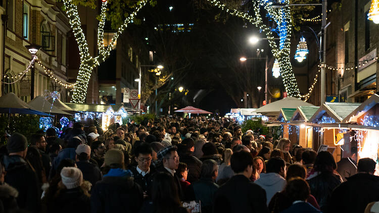 People at a night market.