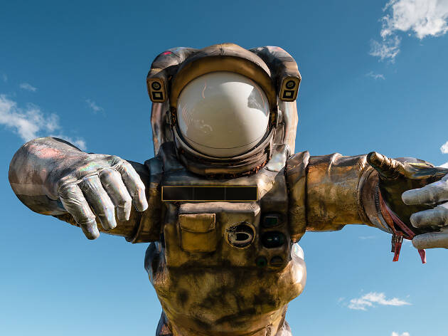 The big astronaut is back to hover over Coachella—and it’s looking a little burnt out