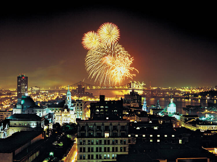 Check out the fireworks above the Saint-Lawrence River