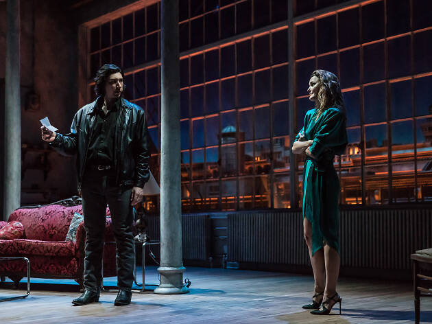 Adam Driver and Keri Russell in Burn This Adam Driver and Keri Russell in Burn This