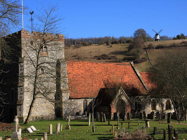 St. Mary's Church at Turville in south Buckinghamshire England. St. Mary's Church at Turville in south Buckinghamshire England.