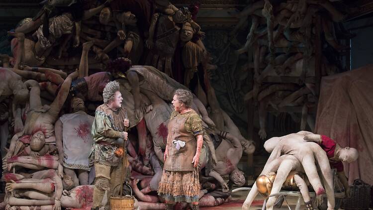 Nathan Lane and Kristine Nielsen in Gary: A Sequel to Titus Andronicus