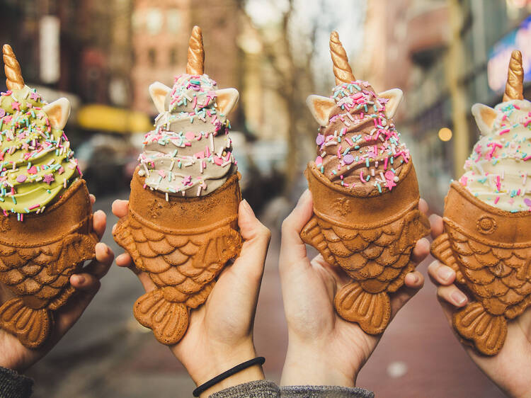 Nosh on fish-shaped ice cream cones