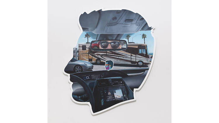 Alex Israel, Self-Portrait (Rear-view Mirror), 2018
