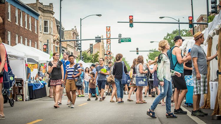 Party at a Chicago street festival