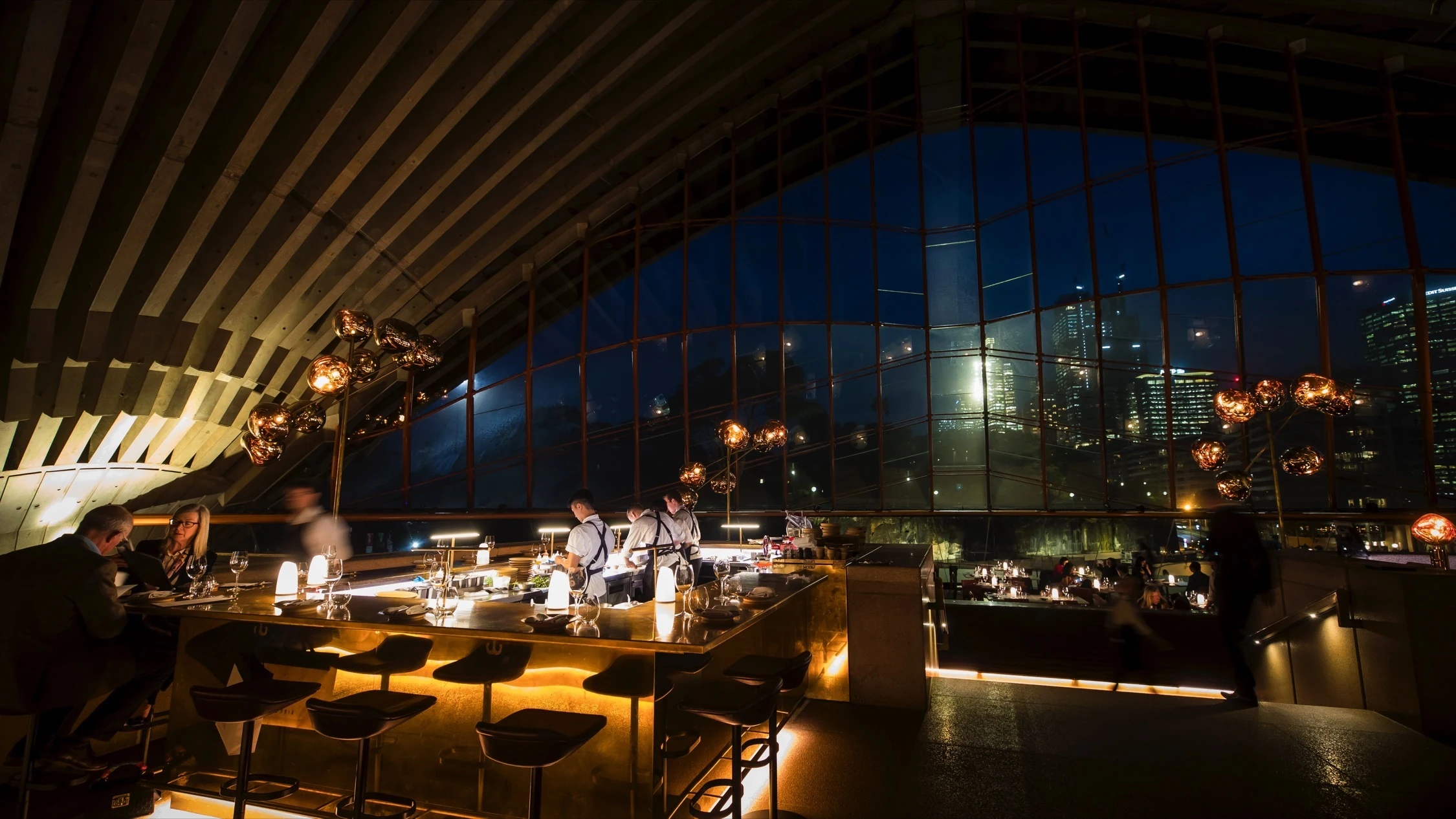 Inside restaurant at Bennelong