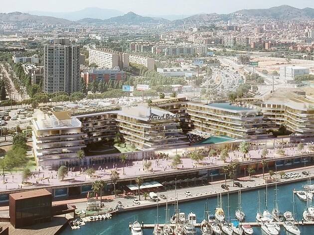 Se confirma, Hard Rock abrirá un gran hotel en el litoral de Barcelona Imagen virtual del proyecto del nuevo Hard Rock Hotel Barcelona.