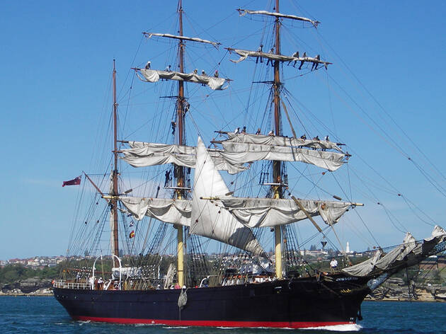 James Craig Tall Ship Sailing ship in the ocean
