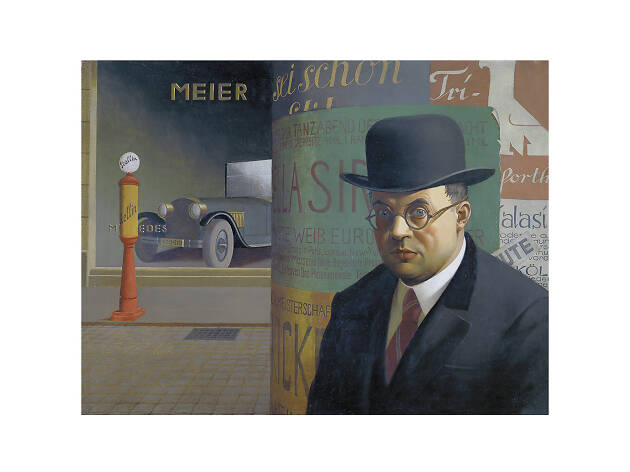 Georg Scholz, Self-Portrait in front of an Advertising Column, 1926 Georg Scholz, Self-Portrait in front of an Advertising Column, 1926