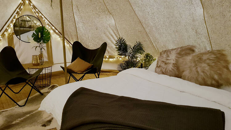 Inside of tent at Mirador Springs