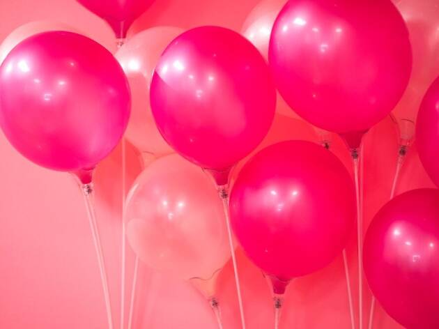 pink balloons, party pink balloons, party