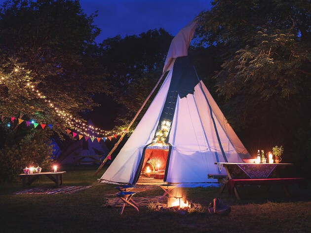 Camping at Cornish Tipi Holidays, UK Camping at Cornish Tipi Holidays, UK