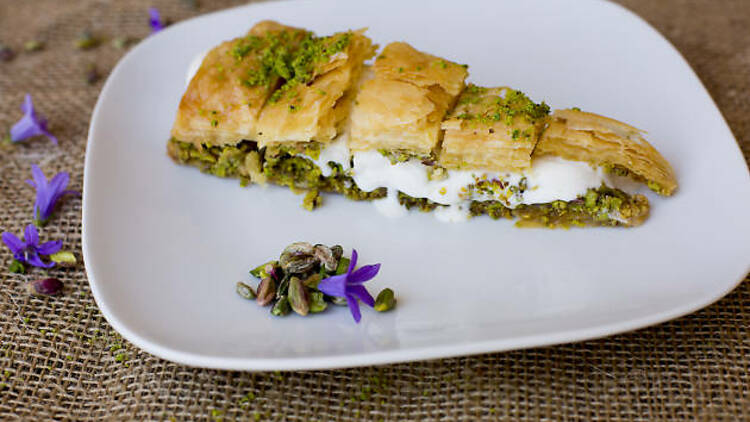 Ice Cream filled Baklava - Yaffa Knafeh