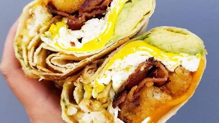 The Rooster Truck breakfast burrito Pico Robertson