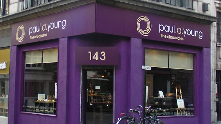 Paul A Young chocolate shop in Soho