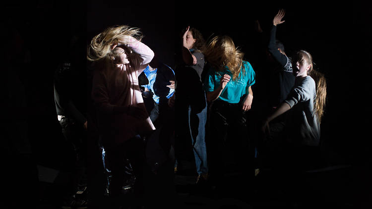 People dancing in the dark