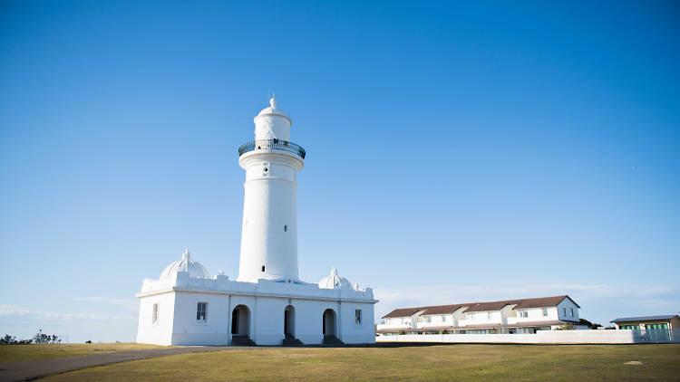 Macquarie Lightstation with a blue sky background.