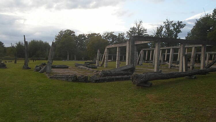 See the stark and sombre war memorial