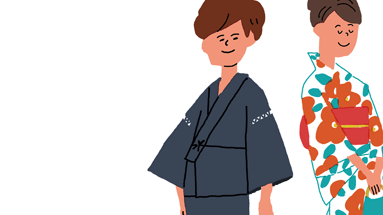 Put on traditional Japanese summer garments: yukata and jinbei