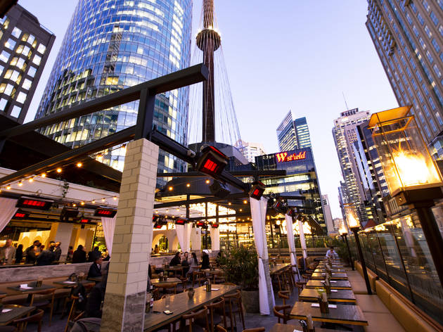 People sitting outside at Babylon