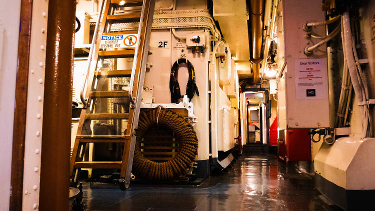 Inside the Navy Destroyer HMAS Vampire at the Australian National Maritime Museum.