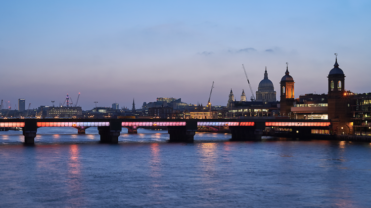 Illuminated River Cannon Street Bridge