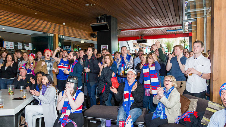 Western Bulldogs supporters at Wharf Hotel