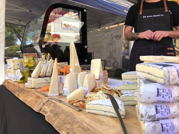 Flour Mill Markets Cheese at at stall at the Flour Mill Markets Summer Hill.