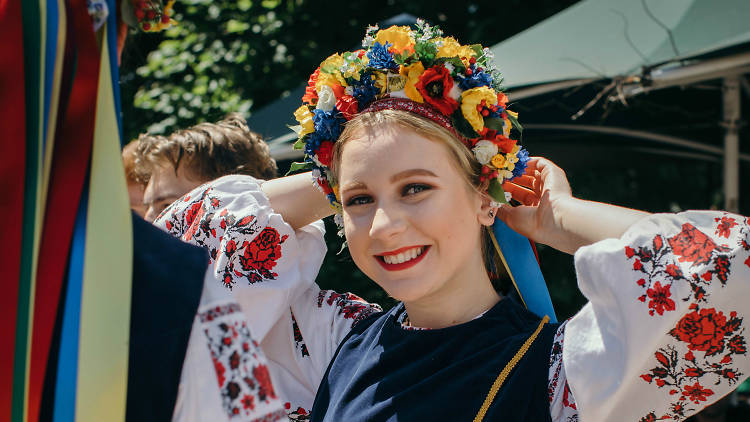 Woman in traditional Polish costume