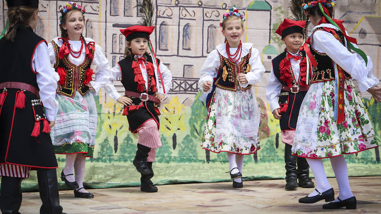 Children dancing at Polish Festival at Federation Square