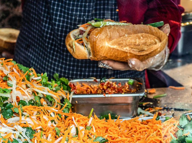 Queue for a banh mi at Marrickville Pork Roll