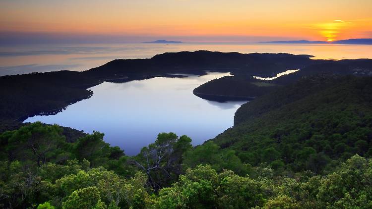 Mljet island and its lovely lakes surrounded by the Adriatic