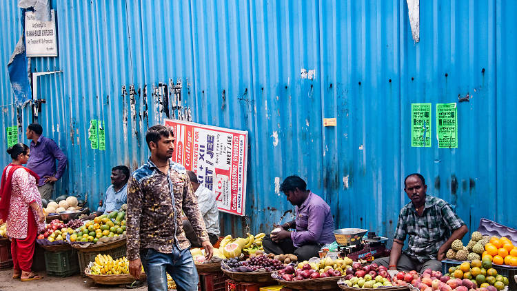 Fruit sellers on Bandra Street in Bandra West, Mumbai