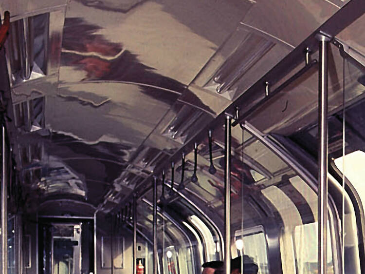 A man rides a 1967 Central Line Train