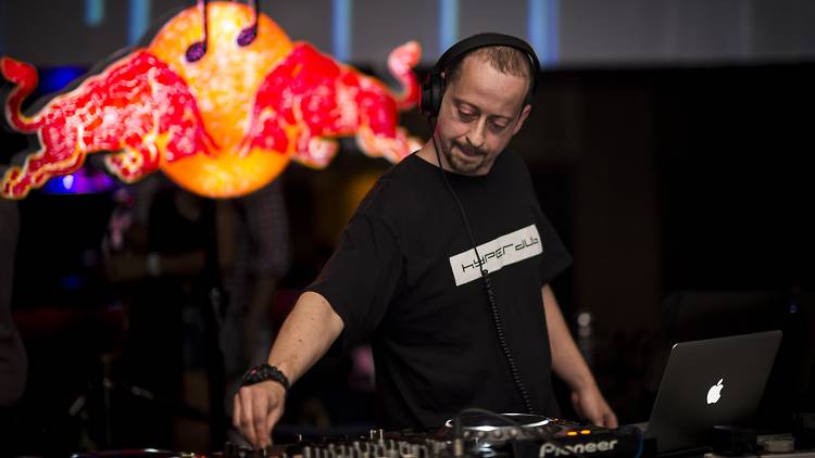 Kode9 performes at the Red Bull Music Academy 2015 club night with Kode9 at Club Royalty in Mumbai, India on February 13th, 2015