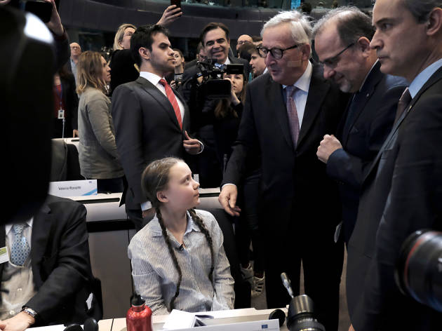 Greta Thunberg en el Fórum Económico y Social de Bruselas Greta Thunberg en el Fórum Económico y Social de Bruselas