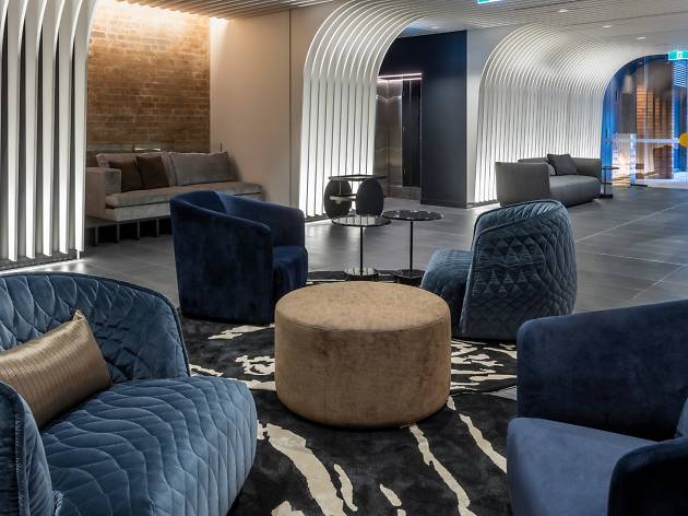 Skye Suites Sydney The lobby of Skye Suites Sydney on Kent Street