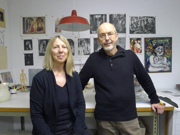 Kira Perov i Bill Viola a l'estudi de producció Kira Perov i Bill Viola a l'estudi de producció