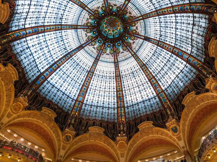 The ceiling of the Galeries Lafayette department store in Paris