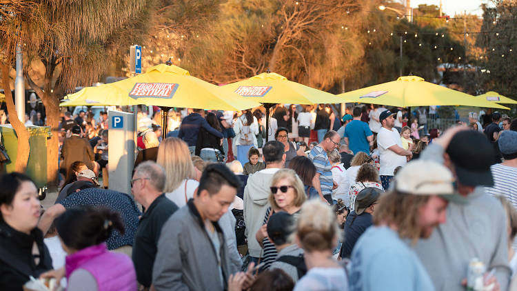 Crowd of people at a food festival