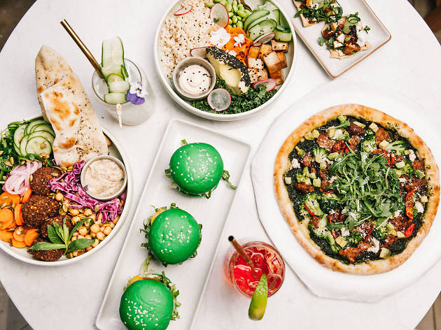 Eden, Bondi plant-based spread with pizza, bowls and burgers Eden, Bondi plant-based spread with pizza, bowls and burgers