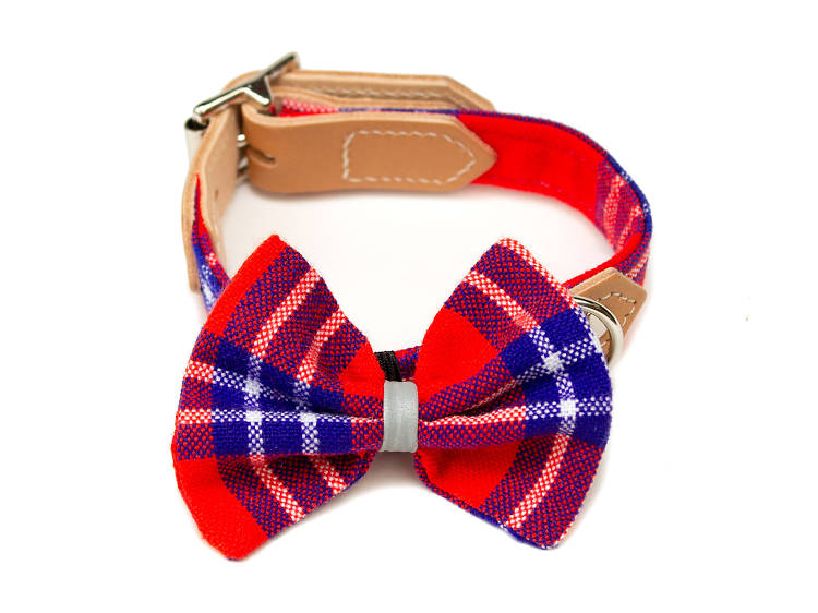 Shuka red dog bow tie