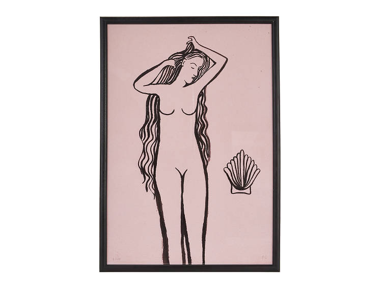 Frances Costelloe ‘Girl With Shell’ framed A3 print