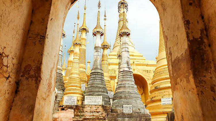 Explore the pagodas at Indein Village