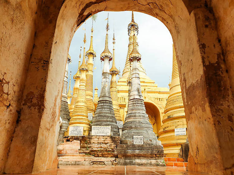 Explore the pagodas at Indein Village