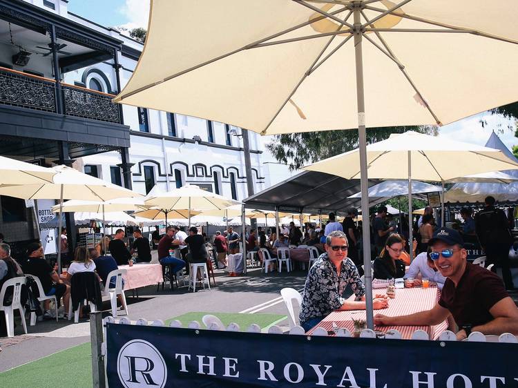 Packed-out beer gardens