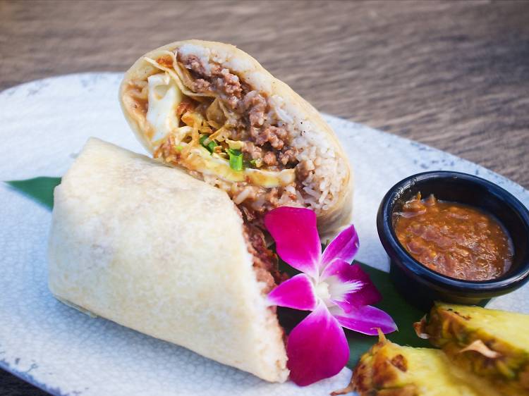 Loco Moco Burrito at Tangaroa Terrace