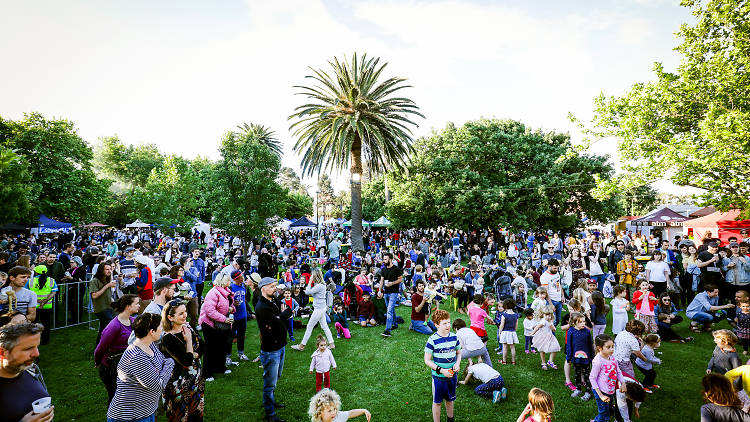 Crowd outside for market festival