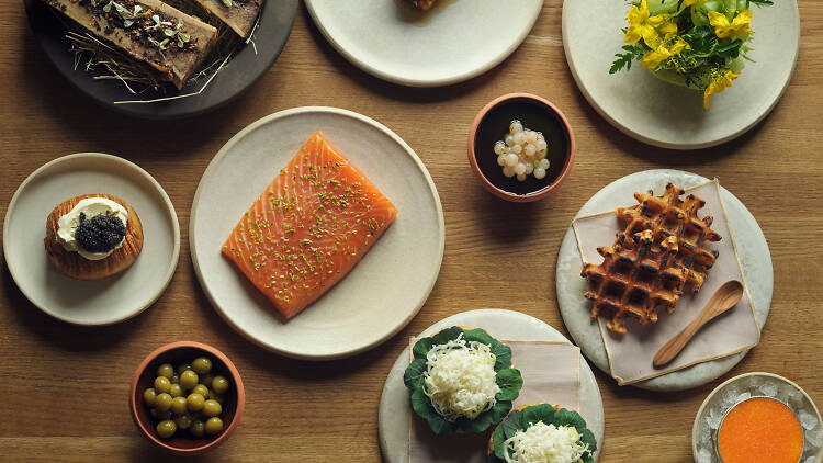 An array of dishes at Barr in Copenhagen