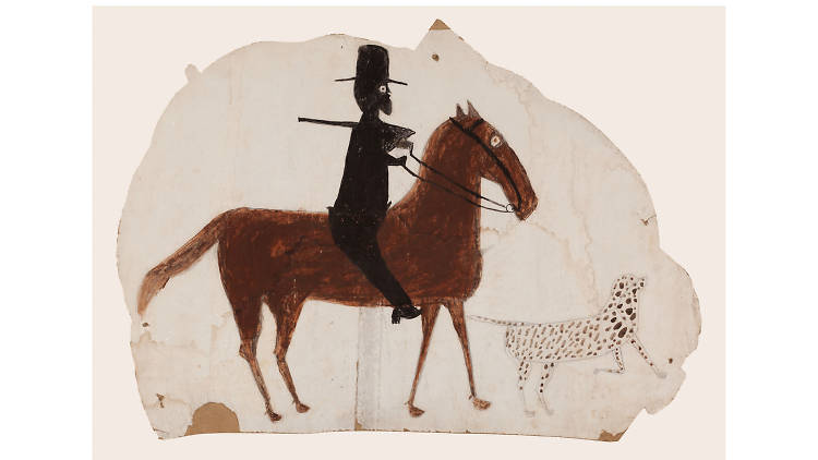 Bill Traylor, Hunter on Horseback with Spotted Dog, 1939-1942